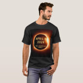 2024年4月8日の皆既日食 オリジナル Tシャツ (正面フル)