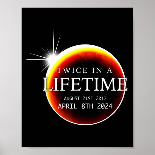 2024年4月8日の皆既日食 ポスター (正面)