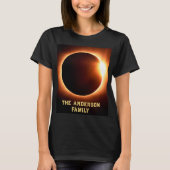 2024年4月8日皆既日食 ファミリーネーム Tシャツ (正面)