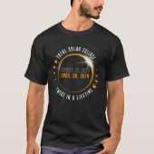 2024年4月8日皆既日食 メンズ レディース Tシャツ (正面)