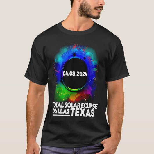 2024年4月8日 テキサス州ダラス皆既日食 Tシャツ (正面)