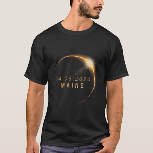 2024年4月8日 メイン州皆既日食 Solar Eclip Tシャツ (正面)