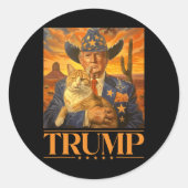 2024年7月のキャットウエスタンカウボーイ愛国的な4日 ラウンドシール (正面)