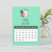 2024年7月単立猫・植物カレンダー メニュー (スタンド正面)