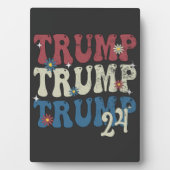 2024年7月4日トランプ愛国的アメリカ国旗 フォトプラーク (正面)