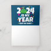 2024年 うるう年の私の年 2月29日 誕生日 箔グリーティングカード (内側レイダウン)