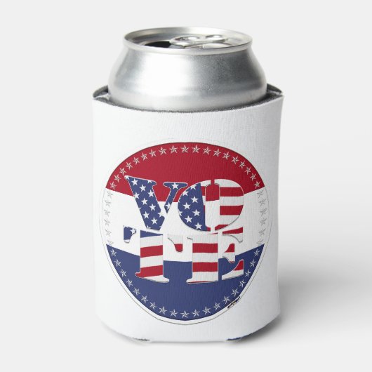 2024年 アメリカ国旗 投票 缶クーラー (缶正面)