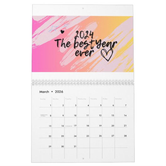 2024年 カレンダー (3月 2026)