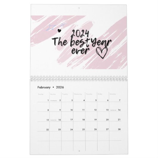 2024年 カレンダー (2月 2026)