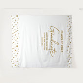 2024年 ゴールド ホワイト クラス 卒業式 背景 タペストリー (正面(横))