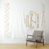 2024年 ゴールド ホワイト クラス 背景 卒業式 タペストリー (インサイチュ(横))