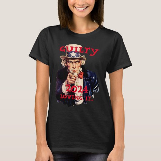 2024年 トランプ逮捕・有罪 Uncle Sam 2047 Tシャツ (正面)