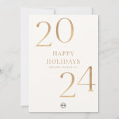 2024年 ミニマル カレンダー ロゴ ホリデー カード (裏面)