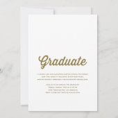 2024年 レトロな卒業写真 ゴールド 招待状 (裏面)