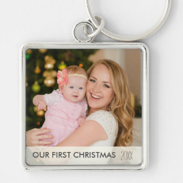 2024年 初めてのクリスマス 新米ママと赤ちゃんのフォトギフト キーホルダー