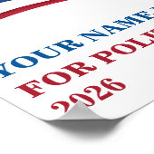 2024年 大統領にあなたの名前をカスタマイズ ポスター (角)
