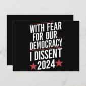 2024年、民主主義への恐怖を抱いて反対する ポストカード (正面/裏面)