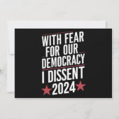 2024年、民主主義への恐怖を抱いて反対する 招待状 (正面)