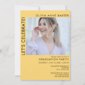 2024年 現代ミニマル写真 卒業パーティー招待状 招待状 (裏面)