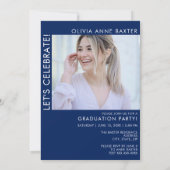 2024年 現代 ミニマル フォト 卒業パーティー 招待状 (裏面)