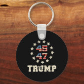 2024年 (裏) アメリカを取り戻せ トランプ旗 4 キーホルダー (正面)