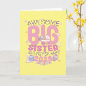 2024年 赤ちゃんを待つお姉ちゃん カード (黄色い花)