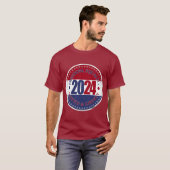 2024年 赤 青 自由 平等 正義 自由 Tシャツ (正面フル)