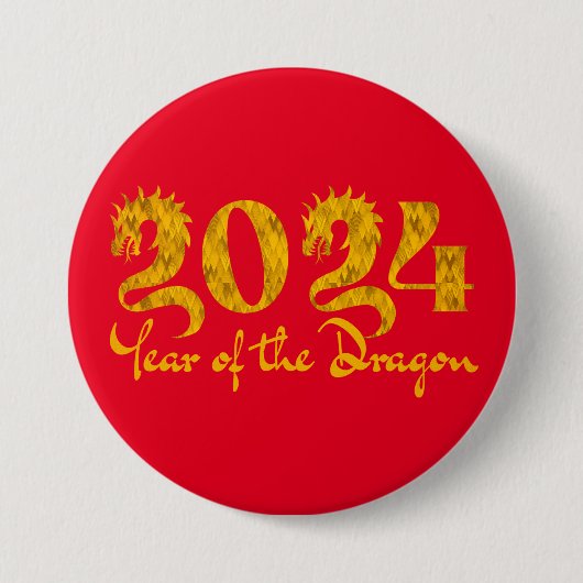 2024年 龍 GOLD 缶バッジ (正面)