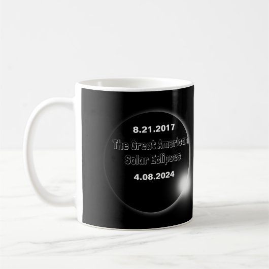2024年&2017年日食ダブルデートデザイン コーヒーマグカップ (左)