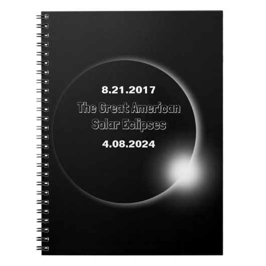 2024年＆2017年日食ダブルデートデザイン ノートブック (正面)