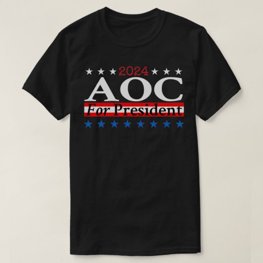 2024年AOC大統領Aleandria Ocasio Cortez Cam Tシャツ (デザイン正面)