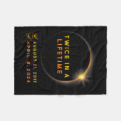 2024年Eclipseで2回のEclipseシ太陽のャツ フリースブランケット (正面(横))