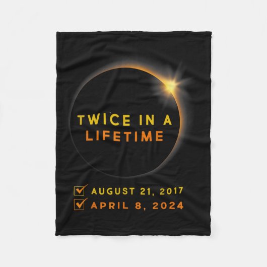 2024年Eclipseで2回のEclipseシ太陽のャツ フリースブランケット (正面)
