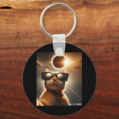 2024年Eclipseウェアライ太陽のンで自撮る猫 キーホルダー (正面)