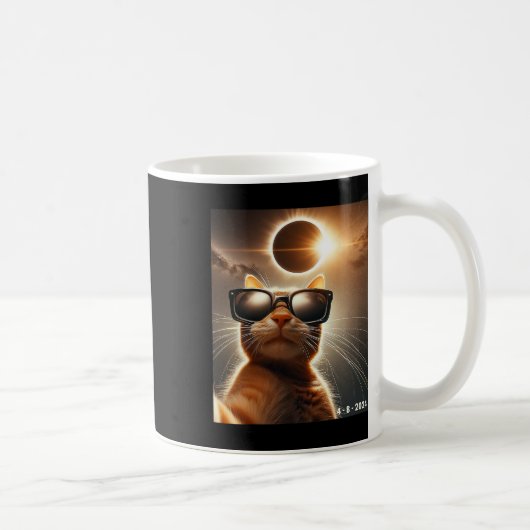 2024年Eclipseウェアライ太陽のンで自撮る猫 コーヒーマグカップ (右)