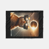 2024年Eclipseウェアライ太陽のンで自撮る猫 フリースブランケット (正面(横))