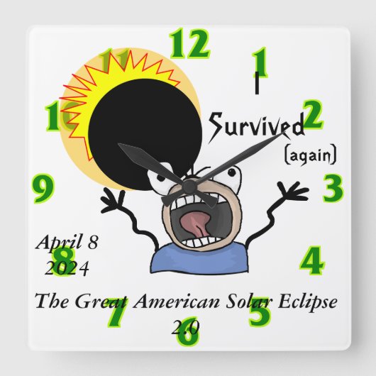 2024年Eclipse Survival 太陽の Edition スクエア壁時計 (正面)