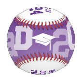 2024年GRADアスリートパープル写真卒業記念 野球ボール (正面)