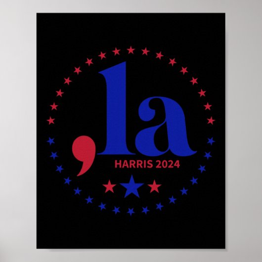 2024年Ka社長のためのComma La Kamala Harris おもしろい ポスター (正面)