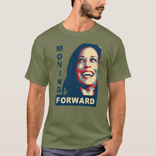 2024年MOVING FORWARD Kamala Harris for President Tシャツ (正面)