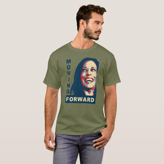 2024年MOVING FORWARD Kamala Harris for President Tシャツ (正面フル)