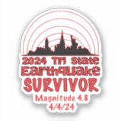 2024年NYC地震トライステート生き延びた シール (正面)