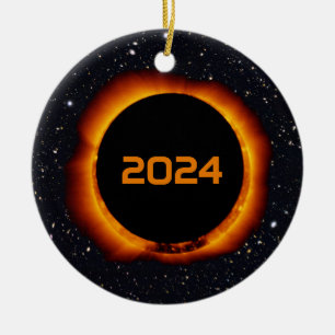 2024年Total Eclipse Date Starry Sky(日食日) セラミックオーナメント