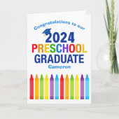 2024幼稚園卒業カスタムかわいいクレヨン カード (正面)