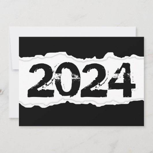 2024引き裂かれた紙招待 招待状 (正面)