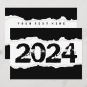 2024引き裂かれた紙招待 招待状 (正面/裏面)