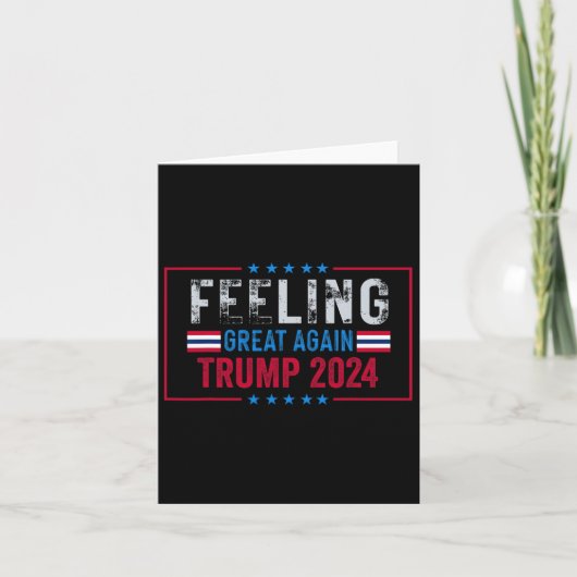 2024感じ年素晴らし再トランプ米国国旗 カード (正面)