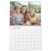 2024手書きモダンスクリプト家族の写真 カレンダー (1月 2027)