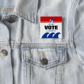 2024投票日ブルー民主党員 缶バッジ (インサイチュ)