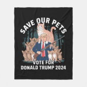 2024救年のトランプ大統領の政治 フリースブランケット (正面)